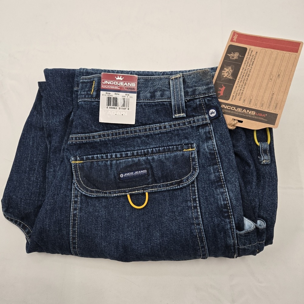 Vintage Y2K JNCO Jeans Legendary Carpenter Utility Denim Pants Men's 36x32 NWT